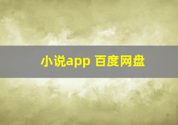 小说app 百度网盘